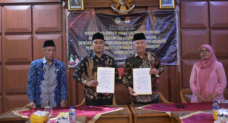 KPU dan Pemkab Nganjuk Teken Adendum NPHD Rp 48 Miliar untuk Pilkada 2024