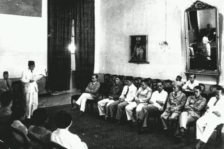Foto yang diperkirakan momen pelantikan Kabinet Sjahrir II