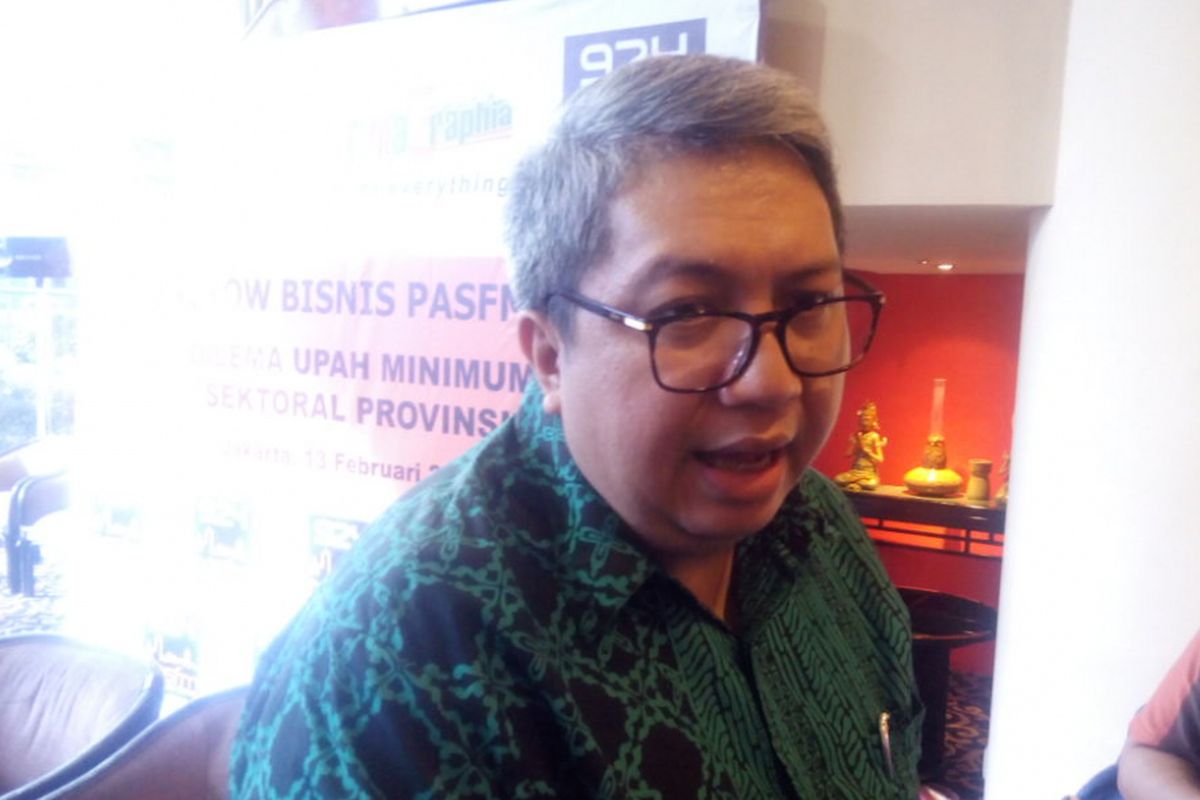 Ketua Umum Asosiasi Pengusaha Ritel Indonesia (Aprindo), Roy Mandey menjadi narasumber sebuah acara di Jakarta Pusat, Rabu (13/2/2019).