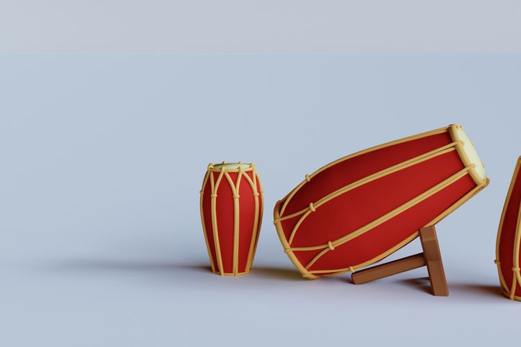 Gendang, alat musik ritmis tradisional Indonesia.