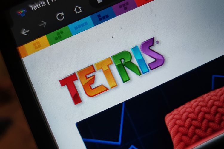 Ilustrasi situs web Tetris.