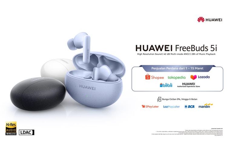 HUAWEI FreeBuds 5i dapat dibeli di Official Store Huawei baik secara online maupun offline. 