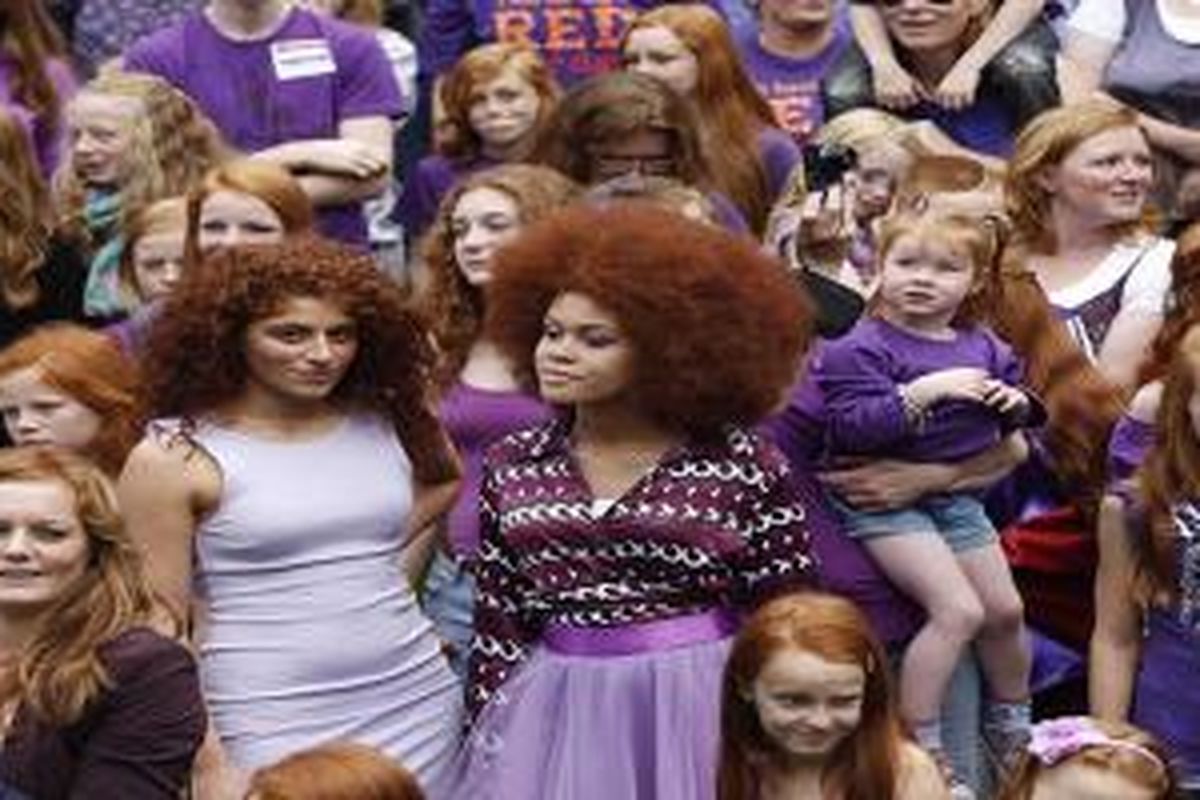 Festival parade rambut merah di Belanda