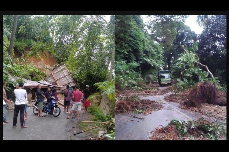 Kondisi longsor di Jalan Medan-Berastagi, Lau Kaban, Sibolangit, Deliserdang. Longsor terjadi Jumat (4/12/2020) dini hari. Satu sopir truk tewas akibat kejadian ini. 
