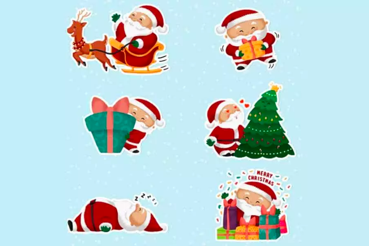 Ilustrasi stiker whatsapp tema natal