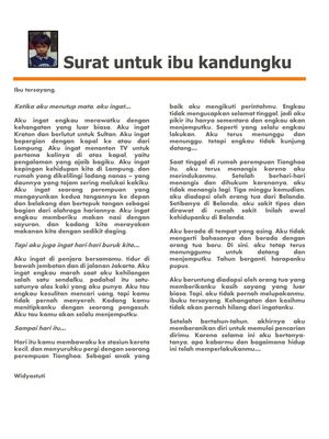 Surat yang ditulis Widya dan telah dialihbahasakan oleh temannya, Tazia Darryanto. Surat ini berisi sedikit kenangan yang dapat diingat Widya tentang hidupnyna dulu bersama sang ibu di Indonesia.