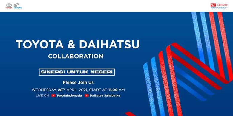 Screenshot undangan Kolaborasi Toyota dan Daihatsu yang jadi waktu peluncur Raize dan Rocky.