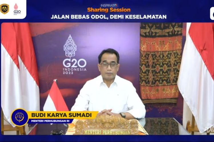 Menteri Perhubungan Budi Karya Sumadi dalam webinar Inspirato Jalan Bebas ODOL, Demi Keselamatan, Selasa (8/3/2022).