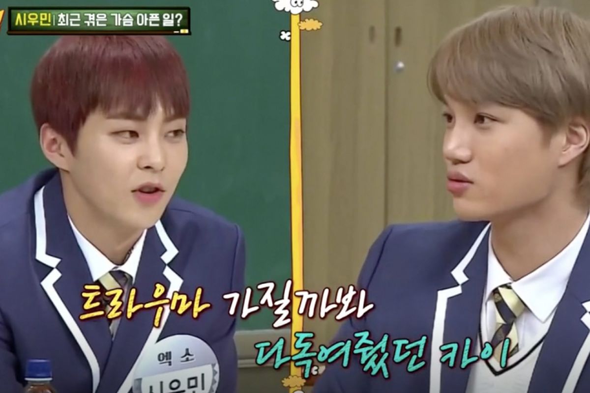 Dua member boyband EXO, Xiumin dan Kai.