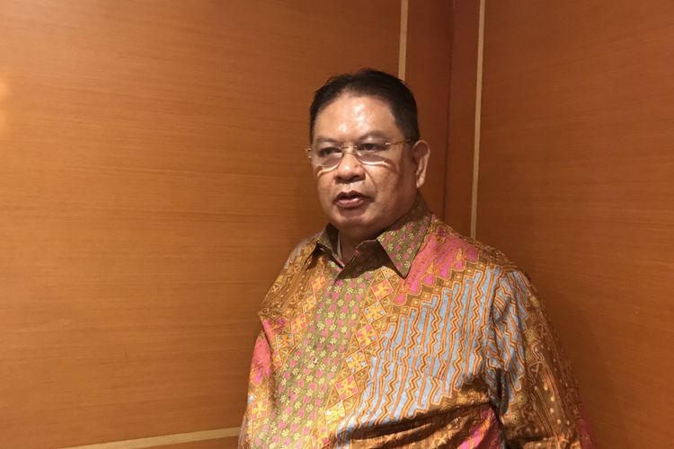 Direktur Utama PT Taspen (Persero) Iqbal Lantaro di Jakarta, Senin (5/11/2018)