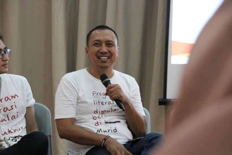 Ketua Kampus Guru Cikal, Bukik Setiawan, ketika ditemui saat konferensi pers TPN 2019 (26/10/2019). 
