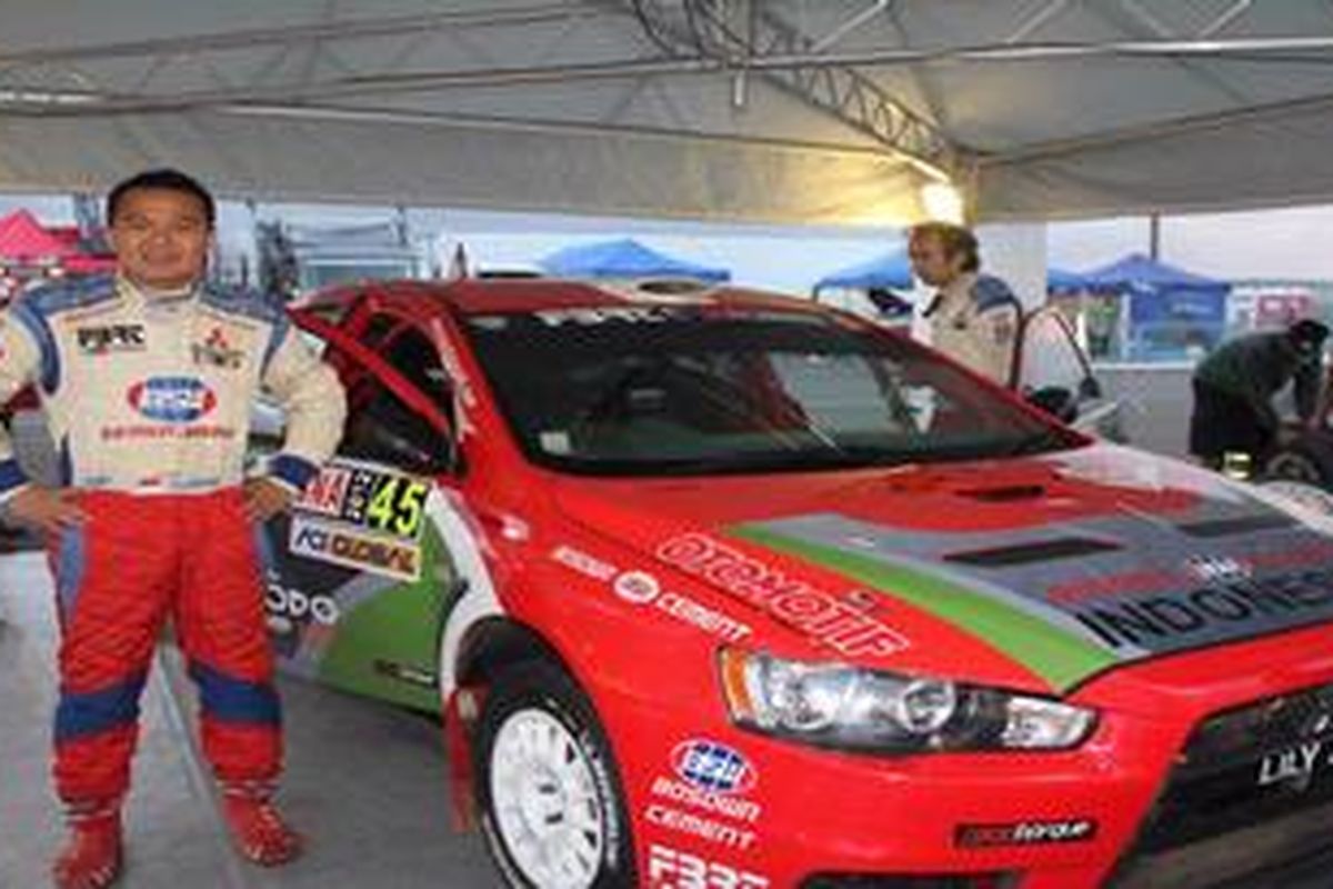 Pereli Indonesia Subhan Aksa ketika berlaga di Reli Dunia di sardinia, Italia, Oktober 2012 lalu