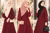 15 Warna Jilbab untuk Gamis Burgundy agar Terlihat Elegan