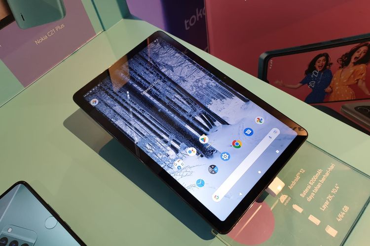 Tablet Nokia T21 resmi dirilis di Indonesia dalam sebuah acara peluncuran produk HMD Global di Event Gallery Alila SCBD, Jakarta Selatan, Selasa (22/11/2022).