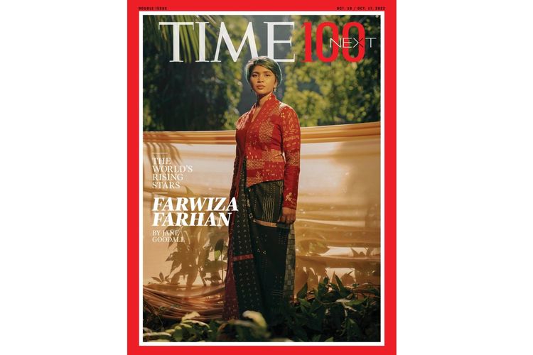Sosok Farwiza Farhan yang mejeng di halaman depan majalah Time.