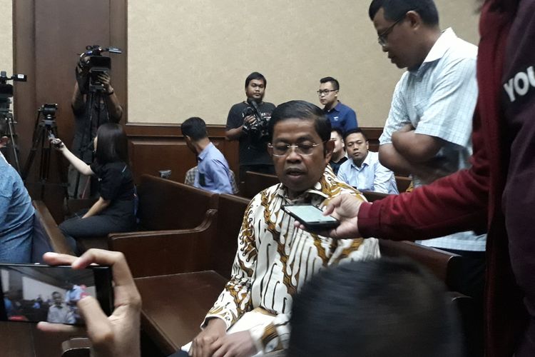 Mantan Sekjen Partai Golkar, Idrus Marham di Pengadilan Tipikor Jakarta, Selasa (15/1/2019).