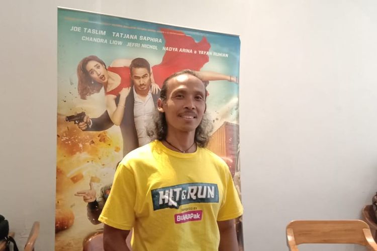 Yayan Ruhian menghadiri buka puasa bersama dengan para pemain film Hit & Run di Lewis & Carroll di Kebayoran Baru, Jakarta Selatan, Senin (20/5/2019).