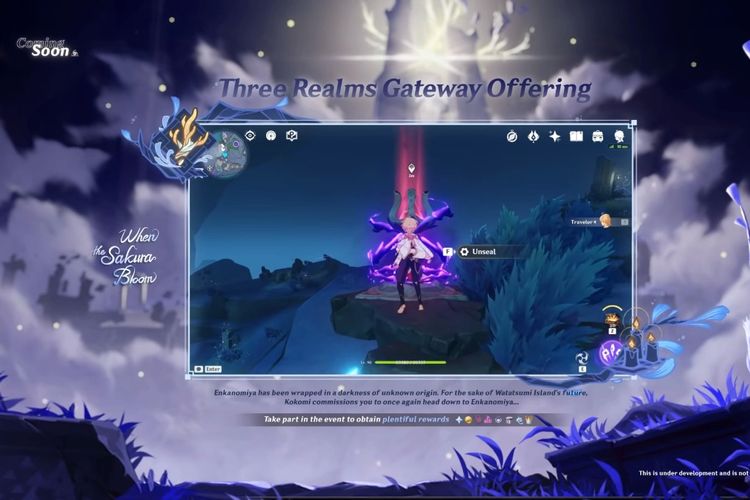 Event eksplorasi Three Realms Gateway Offering yang akan hadir di gam Genshin Impact versi 2.5.