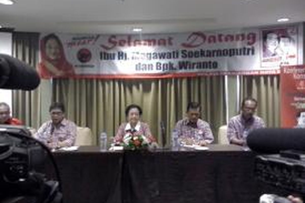 Konferensi pers Megawati di Hotel Horison, Bekasi.