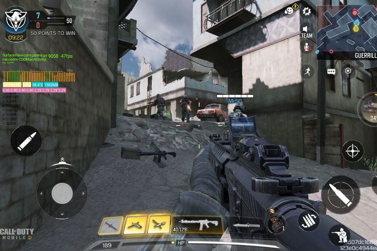 Redmi Pad SE dapat memainkan game Call of Duty Mobile dengan grafik High dalam 45-50 FPS.
