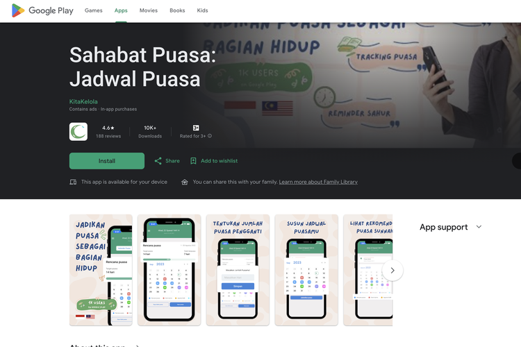 Ilustrasi aplikasi Sahabat Puasa