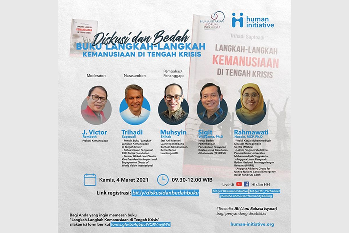 Webinar bedah buku Langkah-langkah Kemanusiaan di Tengah Krisis 