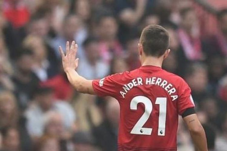 Gelandang Manchester United, Ander Herrera, Sabtu (11/5/2019)