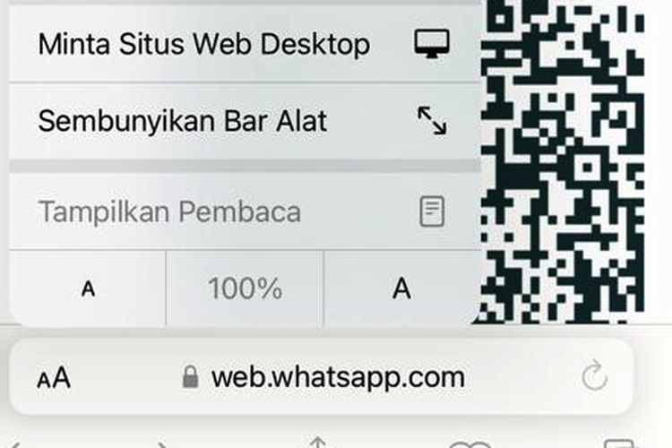 Ilustrasi cara buka WhatsApp Web di HP.