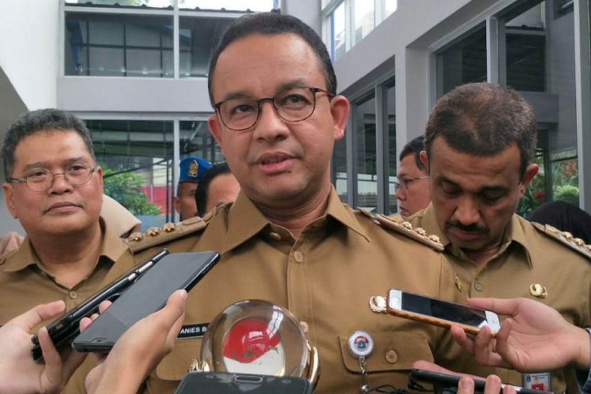 Gubernur DKI Jakarta Anies Baswedan di kawasan Rawamangun, Jakarta Timur, Senin (10/12/2018).