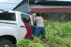Oknum Polisi Diduga Mabuk Saat Berkendara, Mobil Polda Papua Barat Masuk Parit