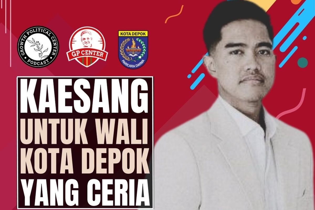 Relawan Ganjar Pranowo membuat poster dukungan kepada Kaesang Pangarep sebagai calon Wali Kota Depok.