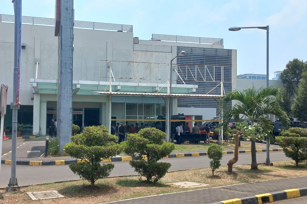 Suasana terkini RS Eka Hospital, Tangerang Selatan, setelah terjadi ledakan pada Kamis (21/9/2023).