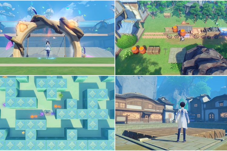 Tampilan dunia dan game buatan pemain di Miliastra Wonderland di Genshin Impact.