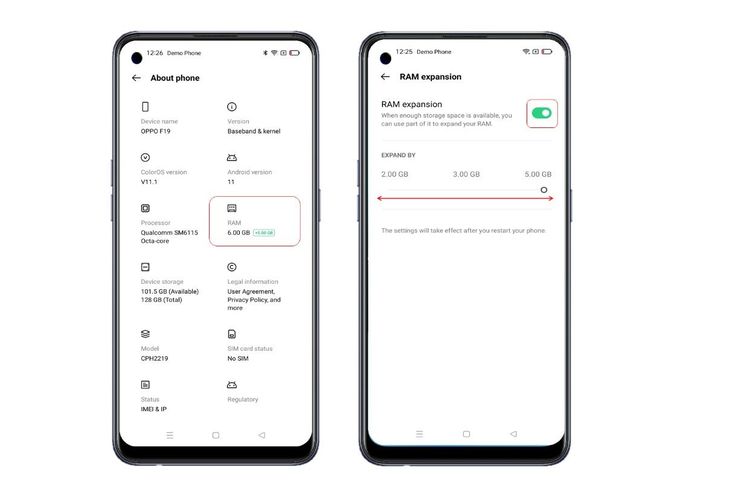 Cara mengonversi ROM ke RAM virtual dengan teknologi ekspansi memori di Oppo.