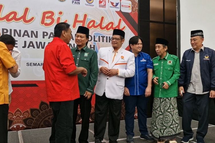 Suasana halal bihalal ketua parpol se-Jawa Tengah di Hotel Padma Semarang, Rabu (1/5/2024).