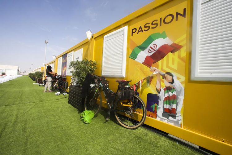 Tampilan kabin di Fan Village di Doha, opsi menginap para penggemar yang akan menonton Piala Dunia 2022.