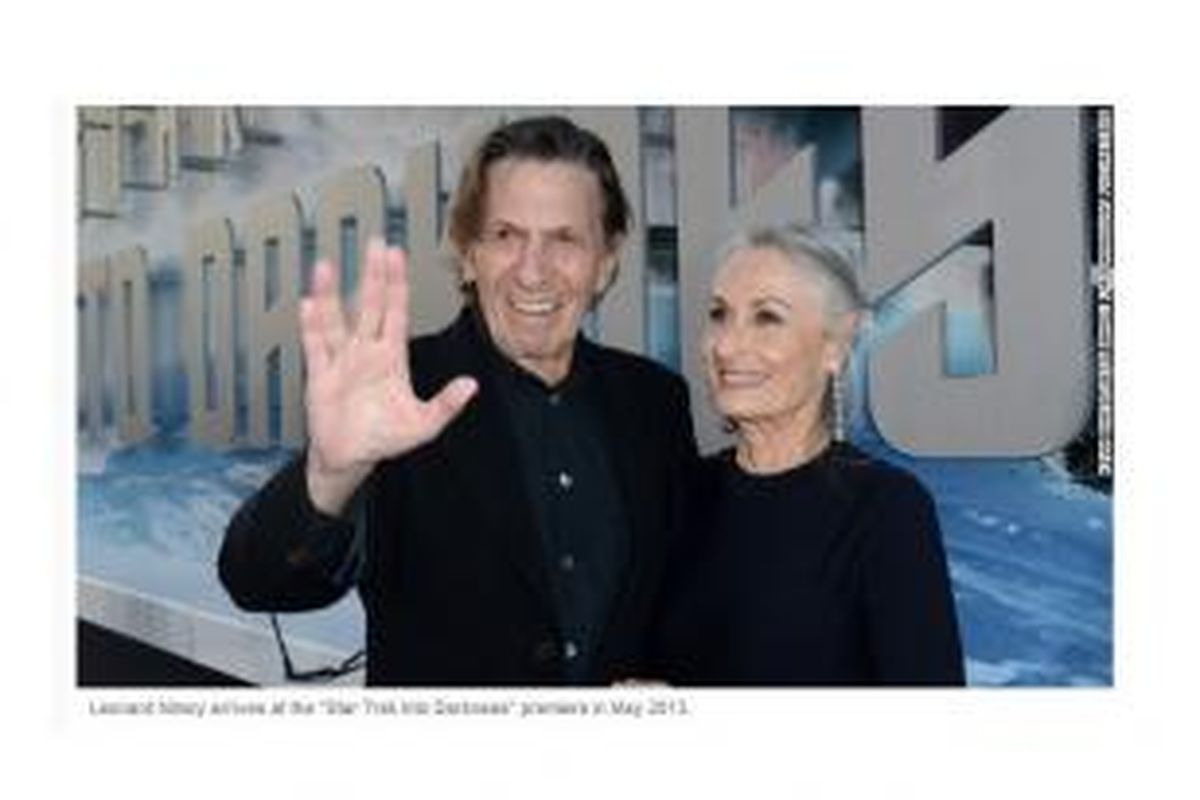 Leonard Nimoy, pemeran Spock pada serial original Star Trek, saat tayang premier Star Trek to Darkness pada Mei 2013