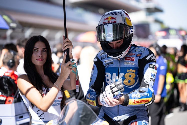 Alex Marquez saat berlaga pada MotoGP Catalan 2025