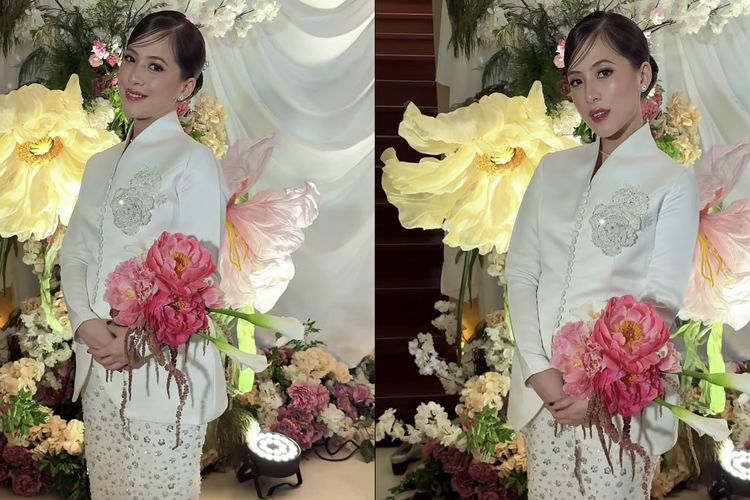 Penampilan Adhisty Zara di hari pernikahannya.