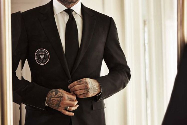 David Beckham dengan setelan Ralph Lauren berlogo Inter Miami CF