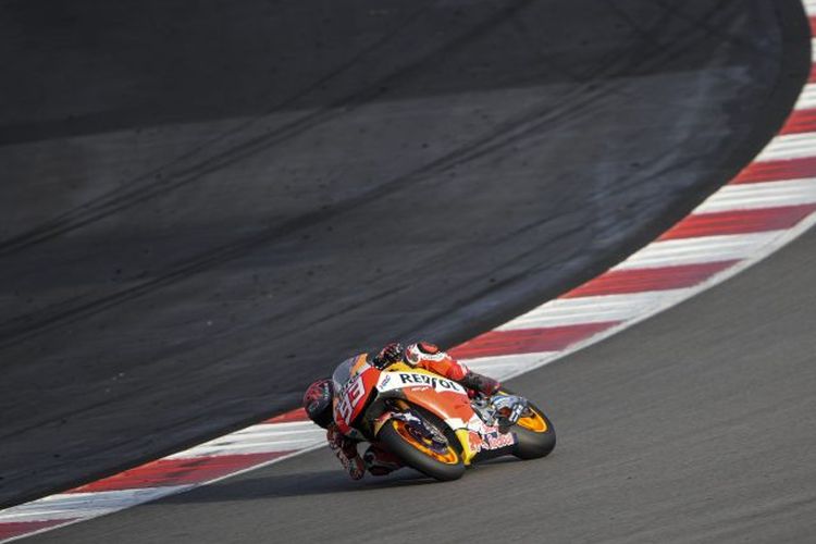 Marc Marquez latihan di Sirkuit Portimao, Portugal, menggunakan Honda RC213V-S.