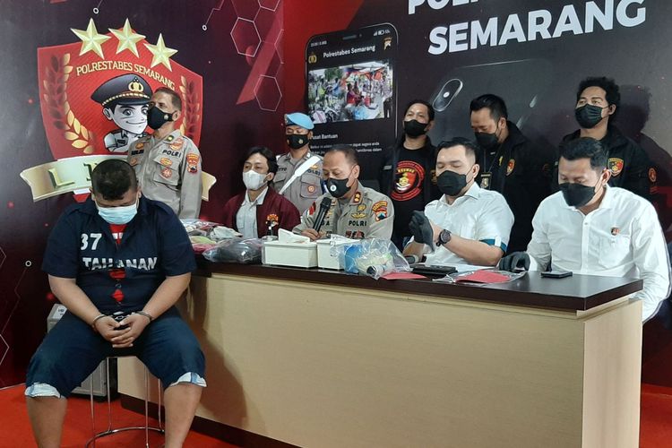 Gelar perkara kasus penusukkan di Mapolrestabes Semarang, Senin(21/3/2022)