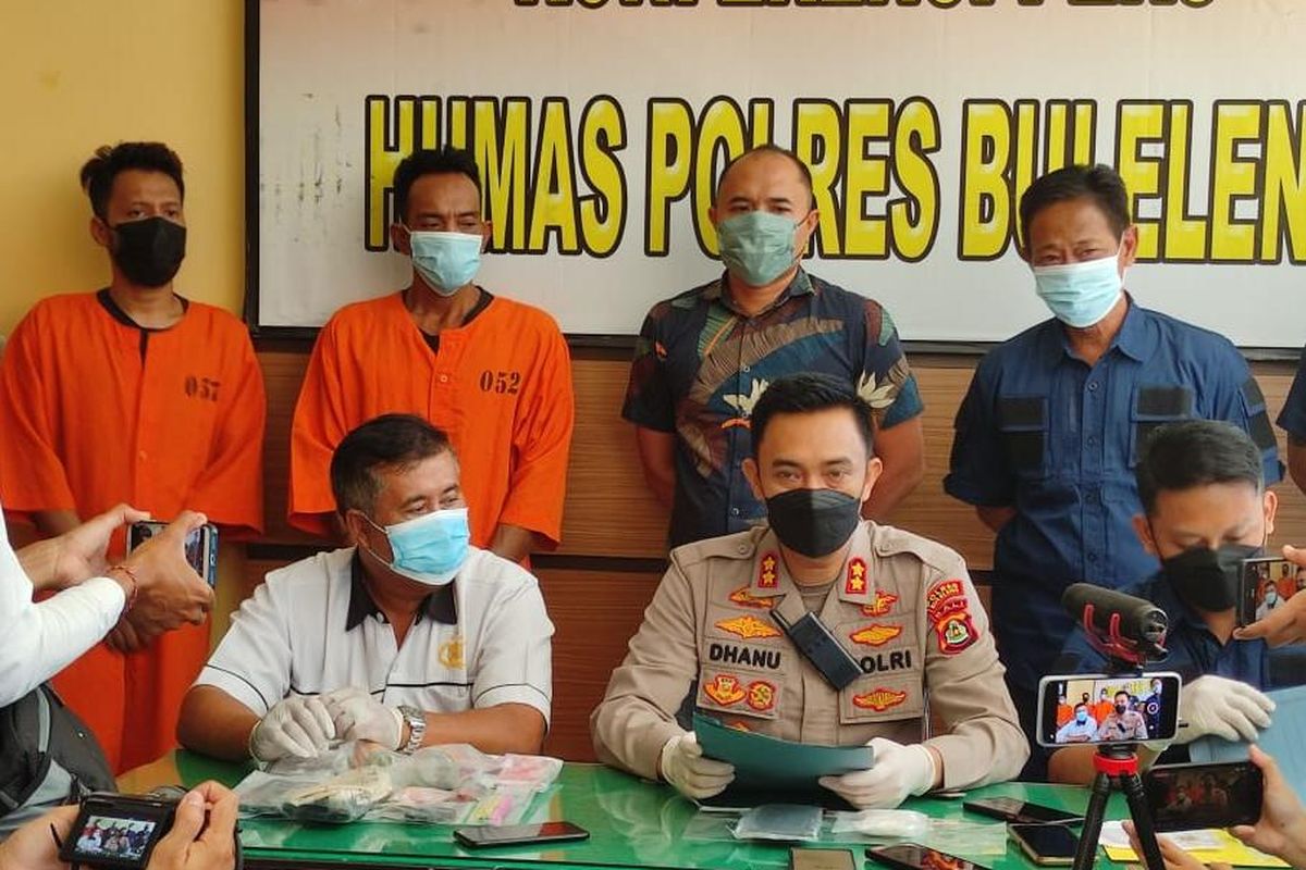 Polisi merilis kasus narkoba, Kamis (11/8/2022) di Mapolres Buleleng, Kota Singaraja.