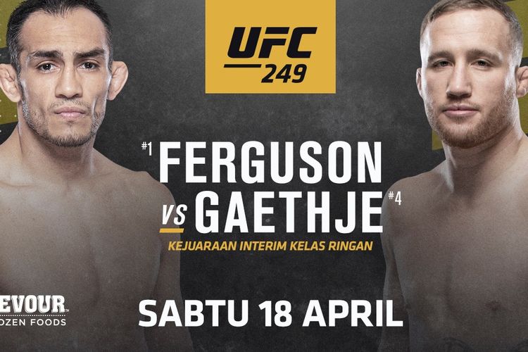 Duel Tony Ferguson vs Justin Gaethje akan bergulir pada Sabtu (18/4/2020). 
