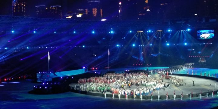 Suasana saat Upacara Penutupan Asian Games 2018 di SUGBK, Minggu (2/9/2018).