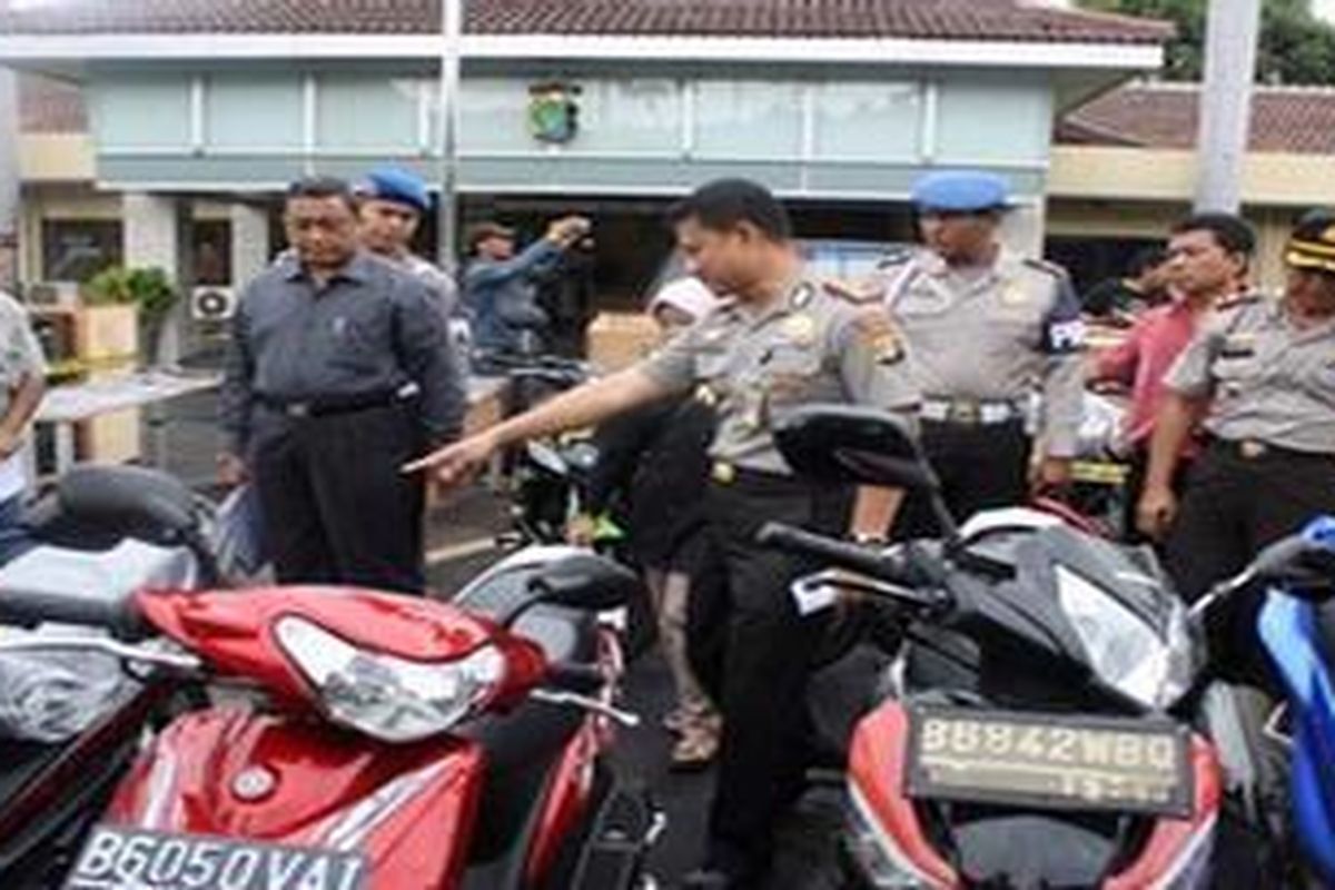 Ilustrasi: Motor curian yang berhasil disita polisi.