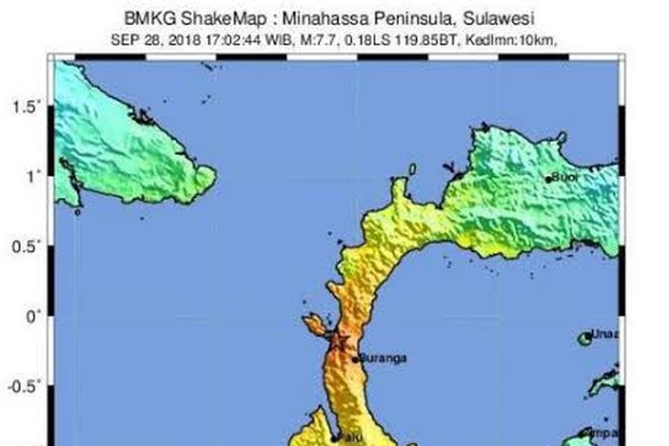Ilustrasi kejadian gempa bumi yang diikuti dengan likuifaksi dan tsunami di Sulawesi pada 28 September 2018 akibat aktivitas Sesar Palu Koro.
