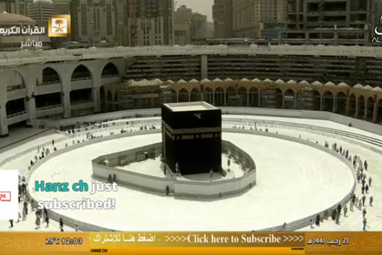 Kondisi sekitar Kabah dilihat dari  video live (16/03/2020)