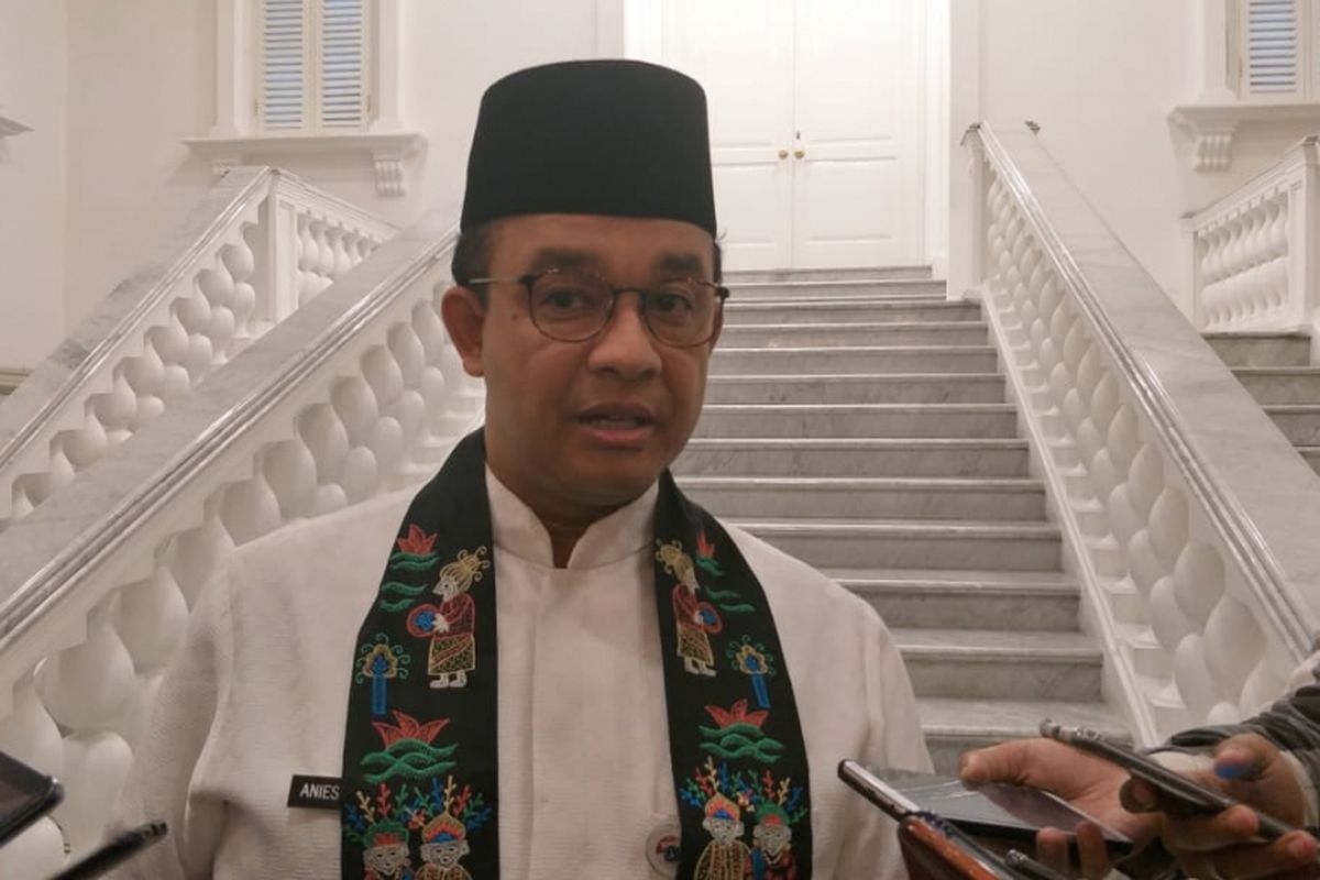 Gubernur DKI Jakarta Anies Baswedan di Balai Kota DKI Jakarta, Jalan Medan Merdeka Selatan, Jakarta Pusat, Jumat (1/2/2019).