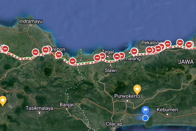 Tangkapan layar informasi penerapan One Way melalui tampilan Google Maps